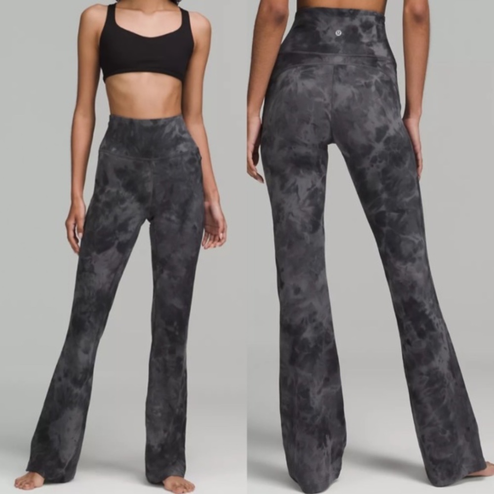 Lululemon NWT Groove Super-High-Rise Flared Pant Nulu in Diamond Dye Pitch Grey
